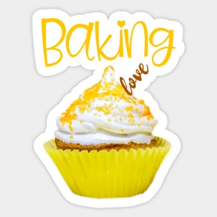 Baking Love Lemon Meringue Cupcake Sticker